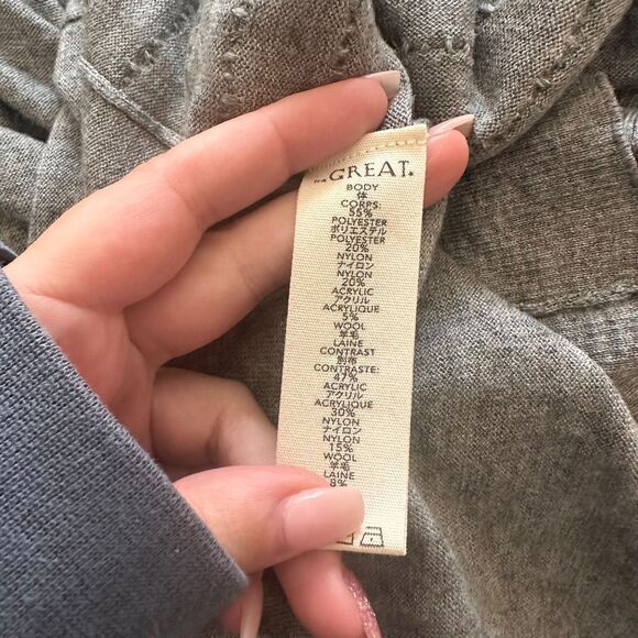 THE GREAT‎ Wool Blend Loop Fringe Long Cardigan Sz 2 (Medium) - Picture 5 of 5